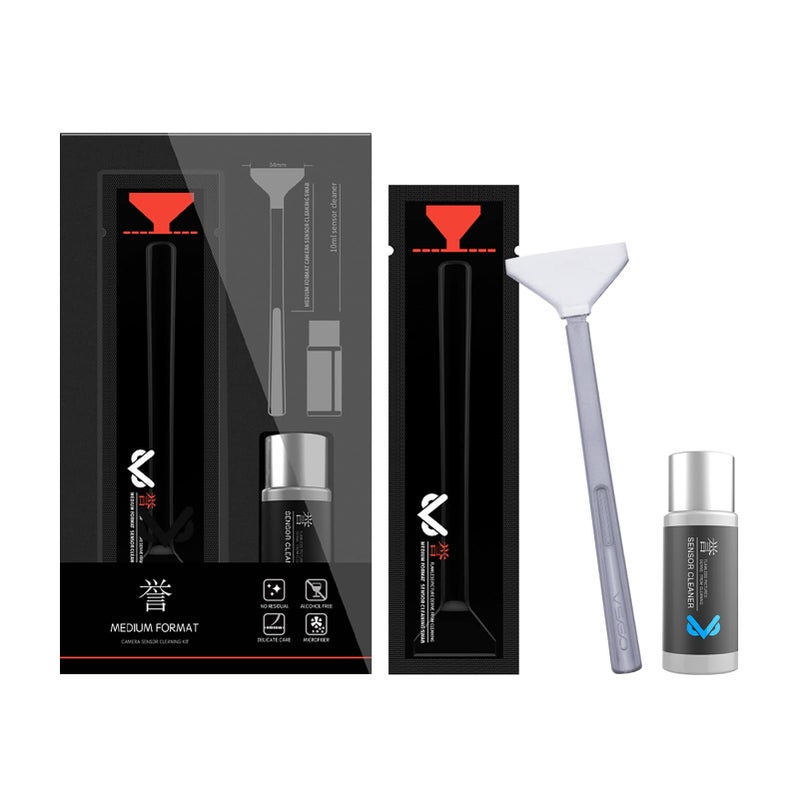 VSGO Mirrorless Camera Sensor Cleaning Kit for Meduim Format Cameras, 12pcs 34mm CMOS Swabs and 10ml Cleaner Inluded (VS-S04E) - Image 1